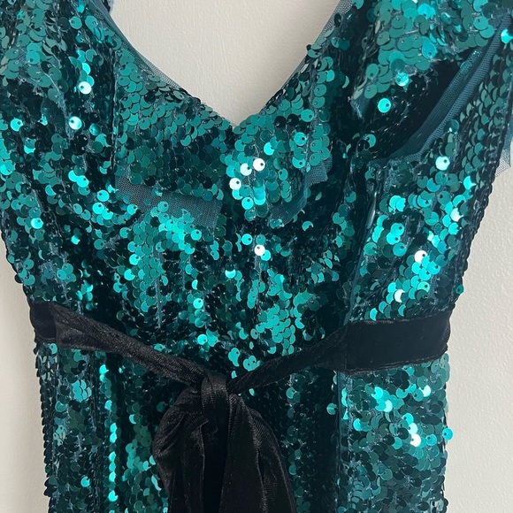 Free People Blue-Green Siren Sequin Mini Dress - Picture 4 of 7